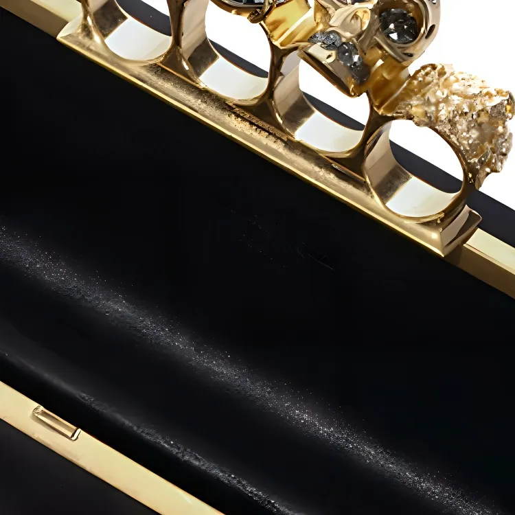 Alexander McQueen Satin Clutch Women's Black-4