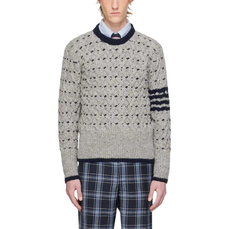 THOM BROWNE Crewneck Cable Knit Jumper-3