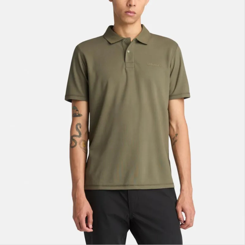 Timberland Polo Shirt Men's A58 Army Green-2