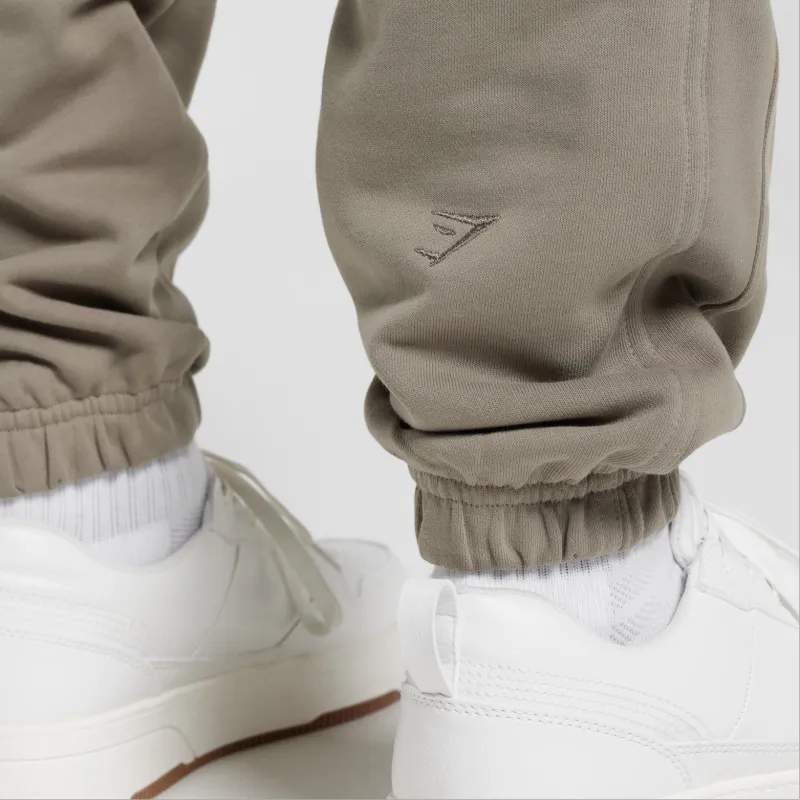 GYMSHARK REST DAY ESSENTIALS JOGGERS Casual Pants Men's Linen Brown-3