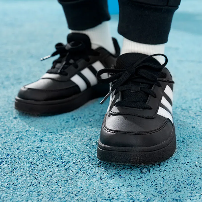 Adidas Neo Breaknet Anti Slip Wear Resistant Low Top Skateboard Shoes Black White Kids'-1