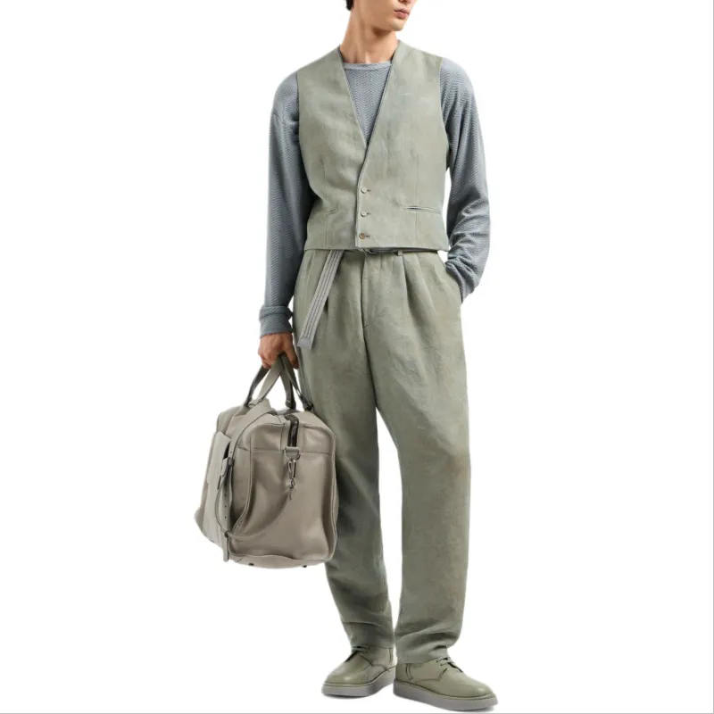 GIORGIO ARMANI Crew neck Sweatshirt In Chevron Silk And Cotton-3