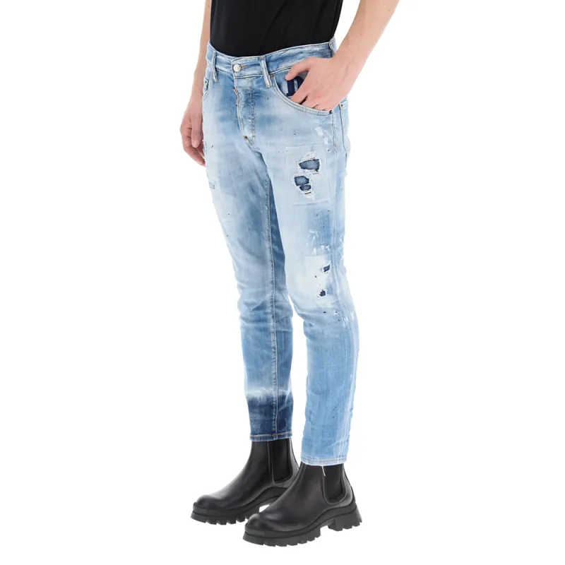 DSQUARED 2 Ripped Straight leg Jeans-4