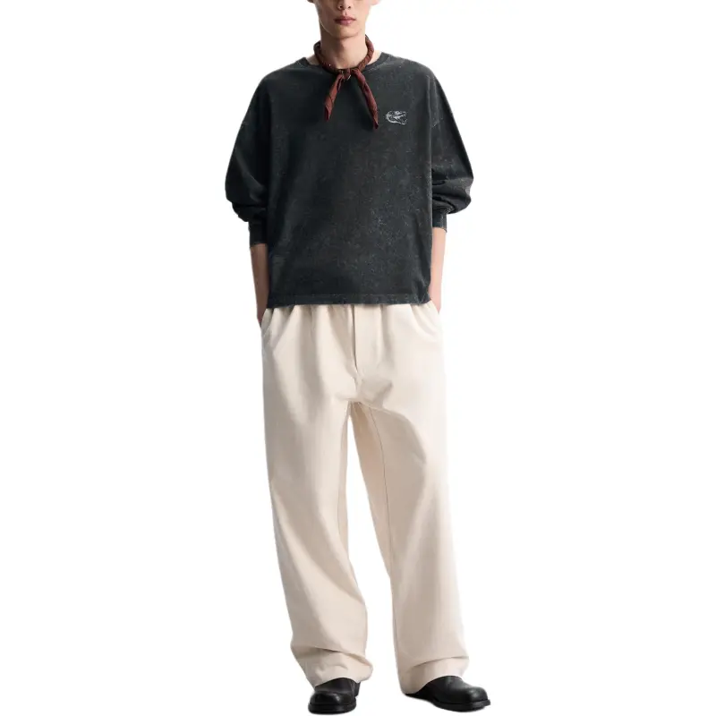 ZARA New Year T-Shirts Men Gray-4