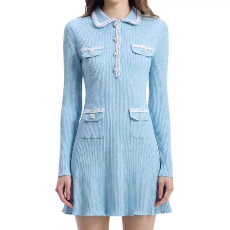 Bebe FW24 Long Sleeved Dresses Women's Blue-1