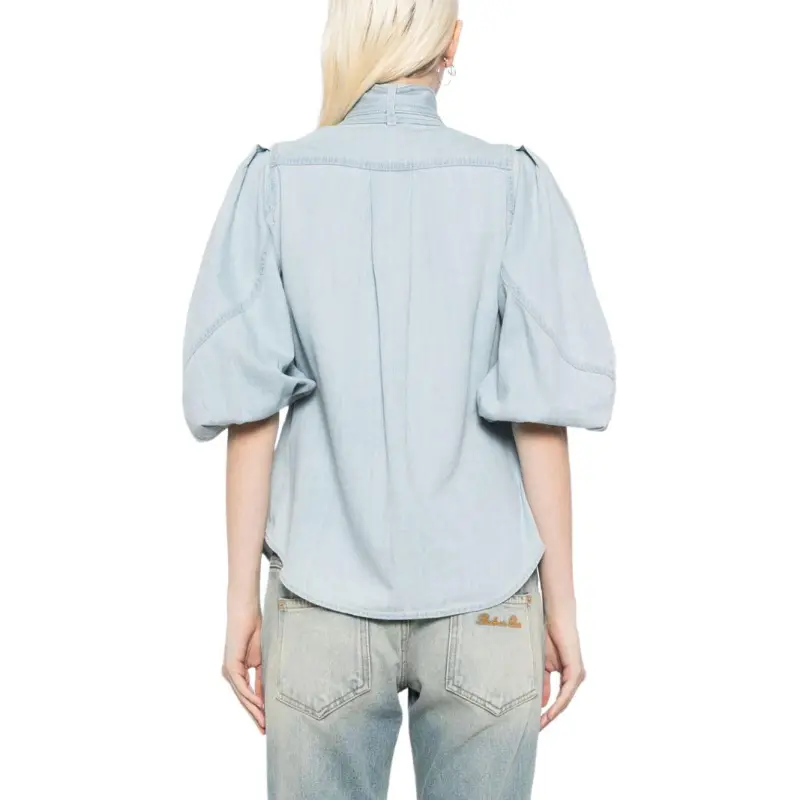 Zimmermann Acacia Denim Lantern Blouse-2
