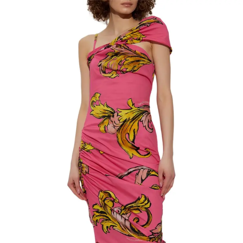 VERSACE Baroque Printed Draped Dress-3
