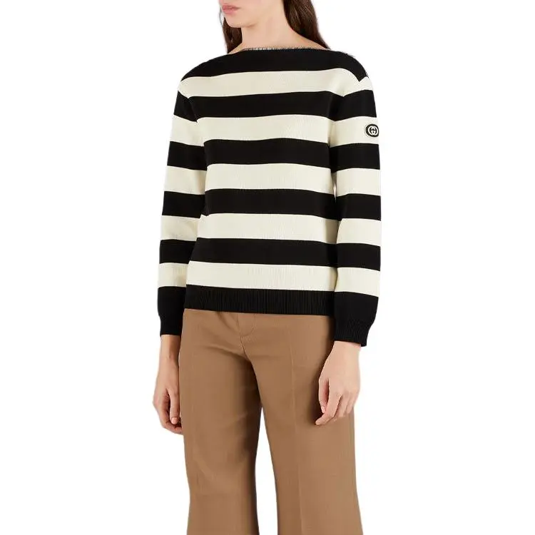 GUCCI Zip neck Striped Jumper-1