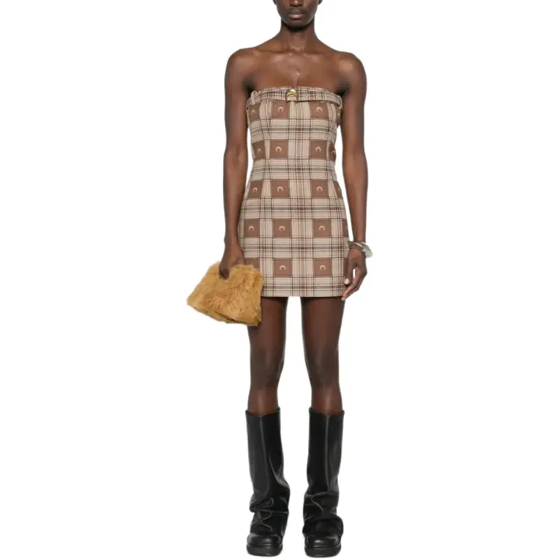 Marine Serre Moon Check jacquard Mini Dress-1