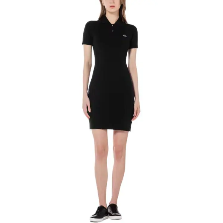 LACOSTE Short Sleeved Dress Women's Black-1