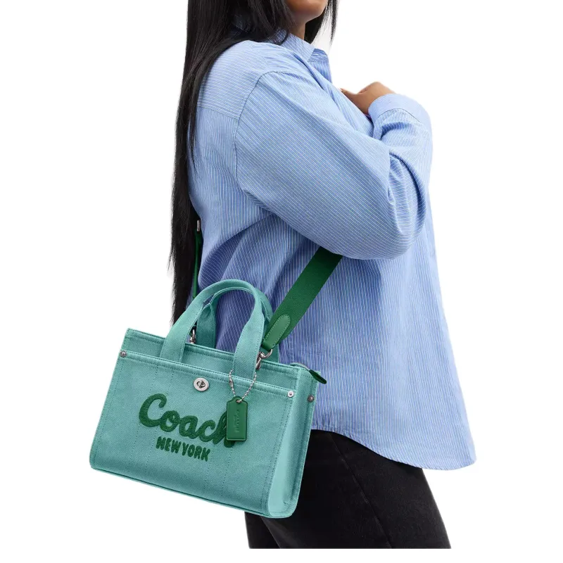 COACH Cargo Green Charm Tote Bag, Shopping Bag, Shoulder Bag, Crossbody Bag, Handbag Medium Size Women's Ivy-5