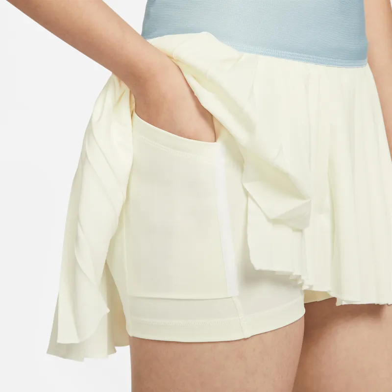 Nike SS24 ADVANTAGE DRI FIT Casual Short Skirts Women's Sail White/Joy Ocean Blue-3