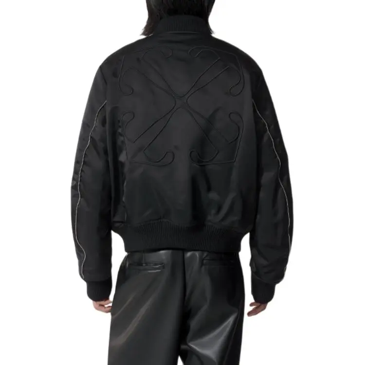 OFF WHITE Logo embroidered Padded Bomber Jacket-4
