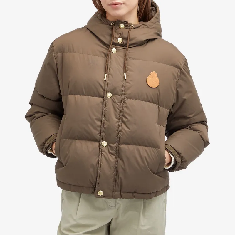SPORTY & RICH Crown Puffer Jacket 'Chocolate/Tan'-1