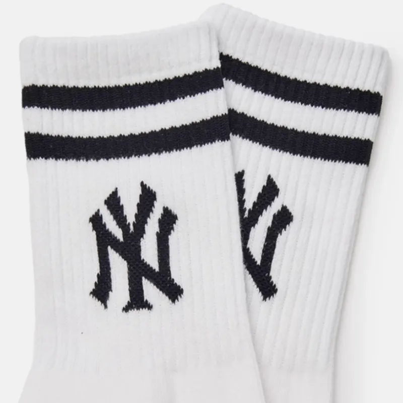 MLB New York Yankees Mid Calf Socks Unisex 1 Pack Ecru-2