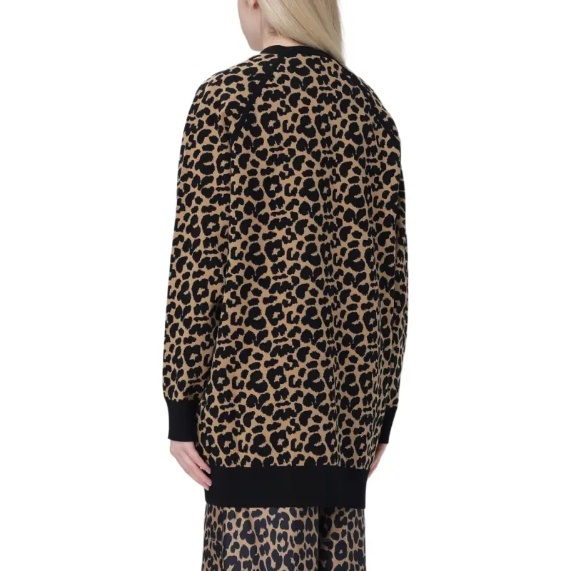 MaxMara Leopard Patterned V Neck Cardigan-3