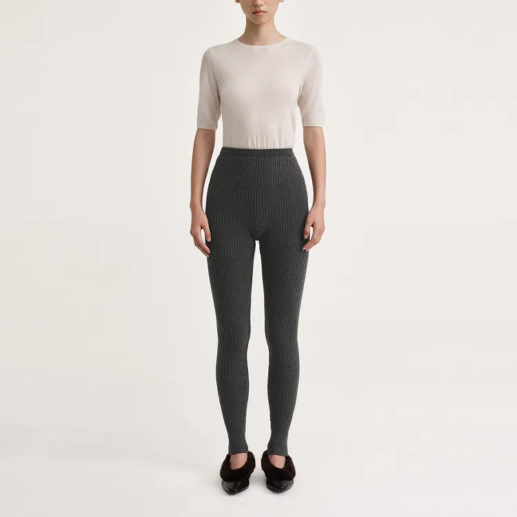 TOTEME Leggings Women's Dark Heather Gray-1