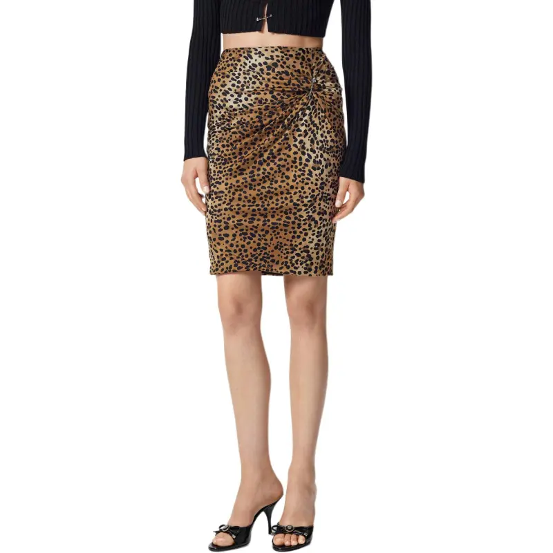 VERSACE High Waist Leopard Printed Mini Skirt-3