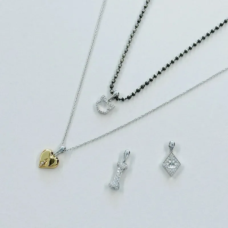 ICEWALD 925 Sterling Silver 18K Gold-Plated Diamond Pendants Unisex Silver-3