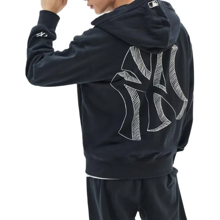 MLB Mega Logo NY Sweatshirts Unisex Carbon Gray-2
