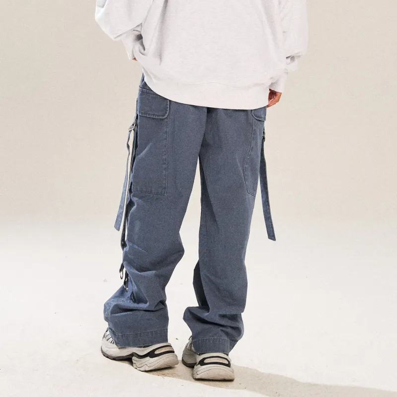 NSTNEW START Cargo Pants Unisex Vintage Blue-3