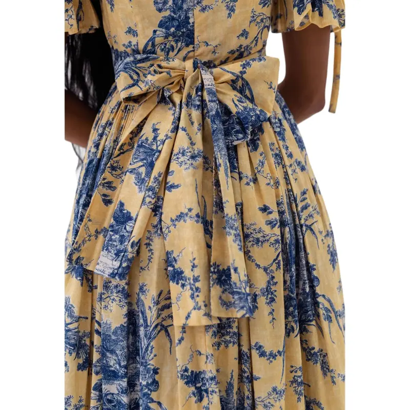 Selkie Collection SS24 Short Sleeved Dresses Women's Yellow Background Lotus Manor Print-3