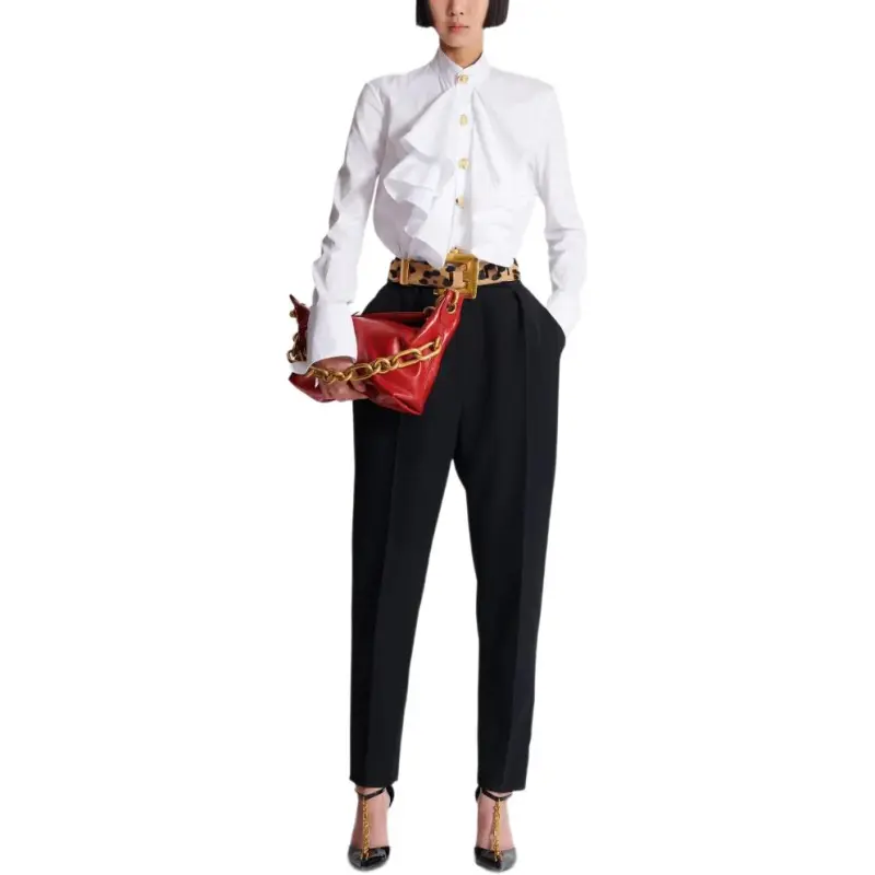 BALMAIN Ruffled Poplin Shirt-2