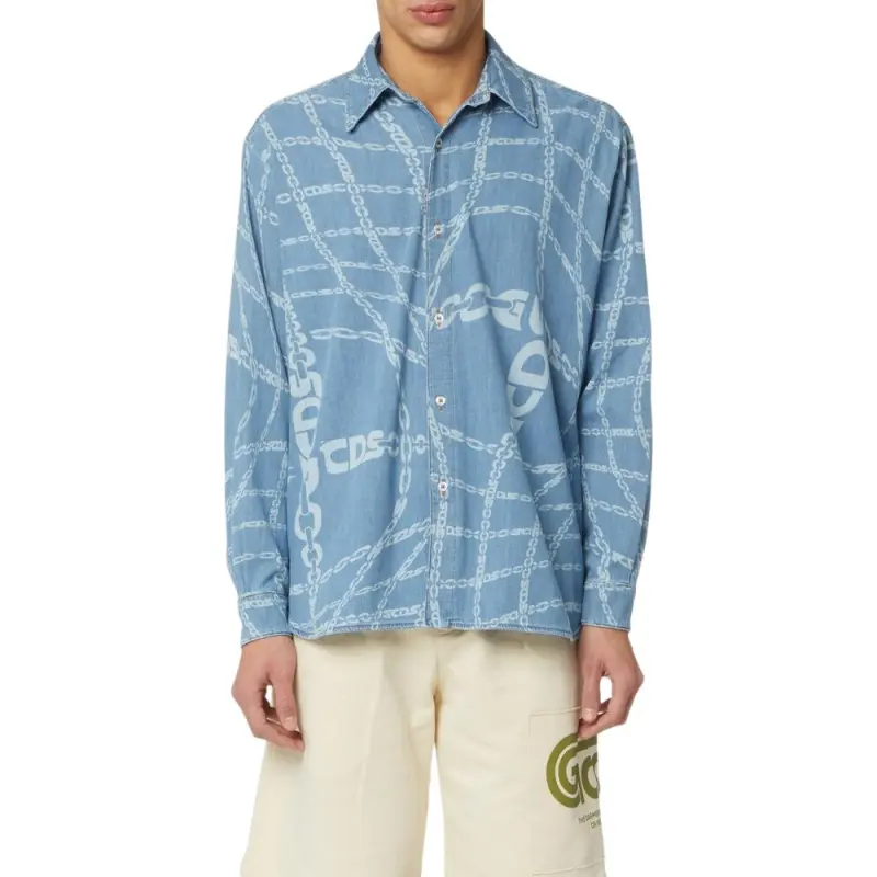 GCDS Shirts Men Blue-3