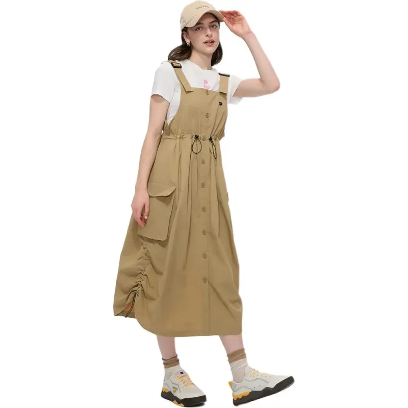 FILA FUSION FOB Series SS25 Slip Dresses Women's Sandy Chestnut Brown BG-2
