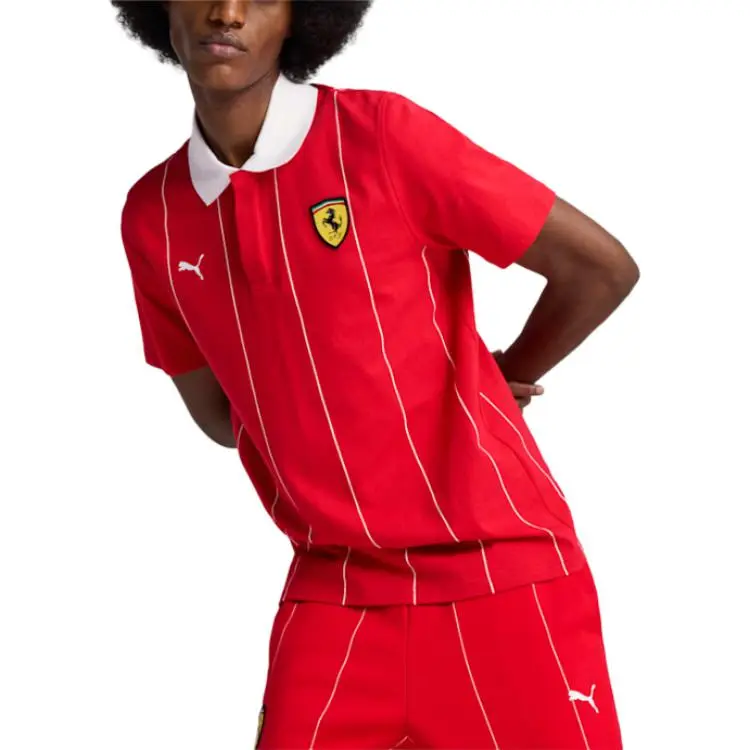 PUMA x Scuderia Ferrari Premium SS25 Race Polo Shirt Men's Ross Coso-2