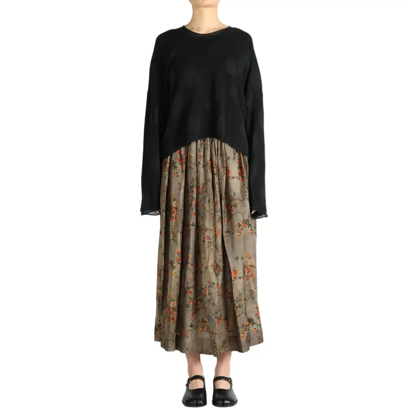 UMA WANG Extra long Square pattern Top-1