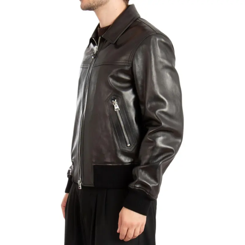 TOM FORD Zip-Up Leather Bomber Jacket-4