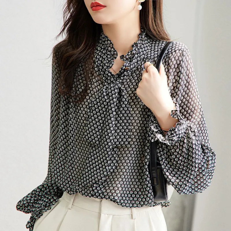 Dme Chiffon Shirts Women's Print-3