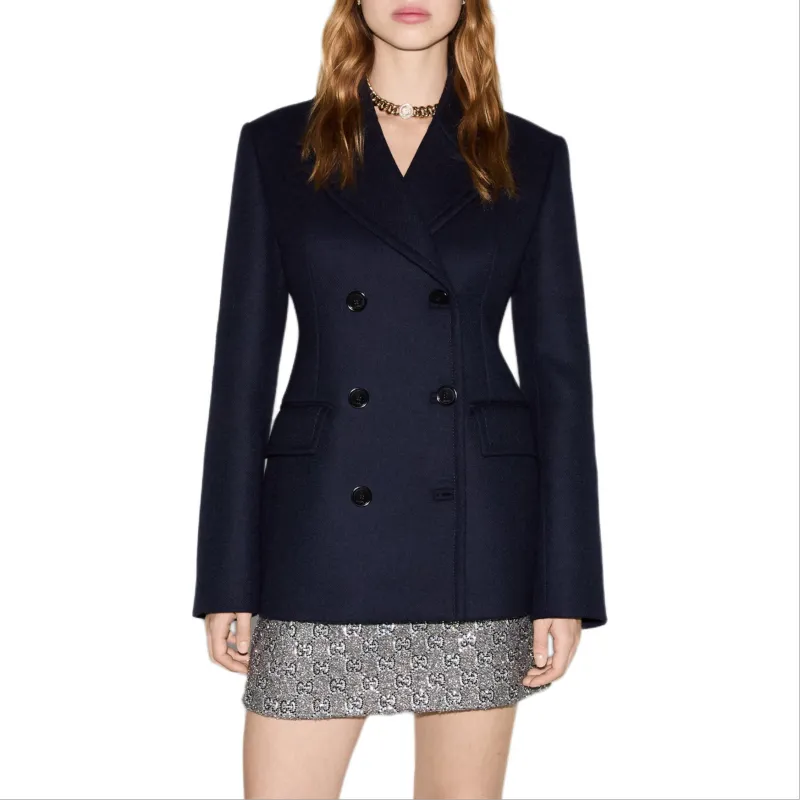 GUCCI SS25 Business Suits Coats Women's Marine Blue-1