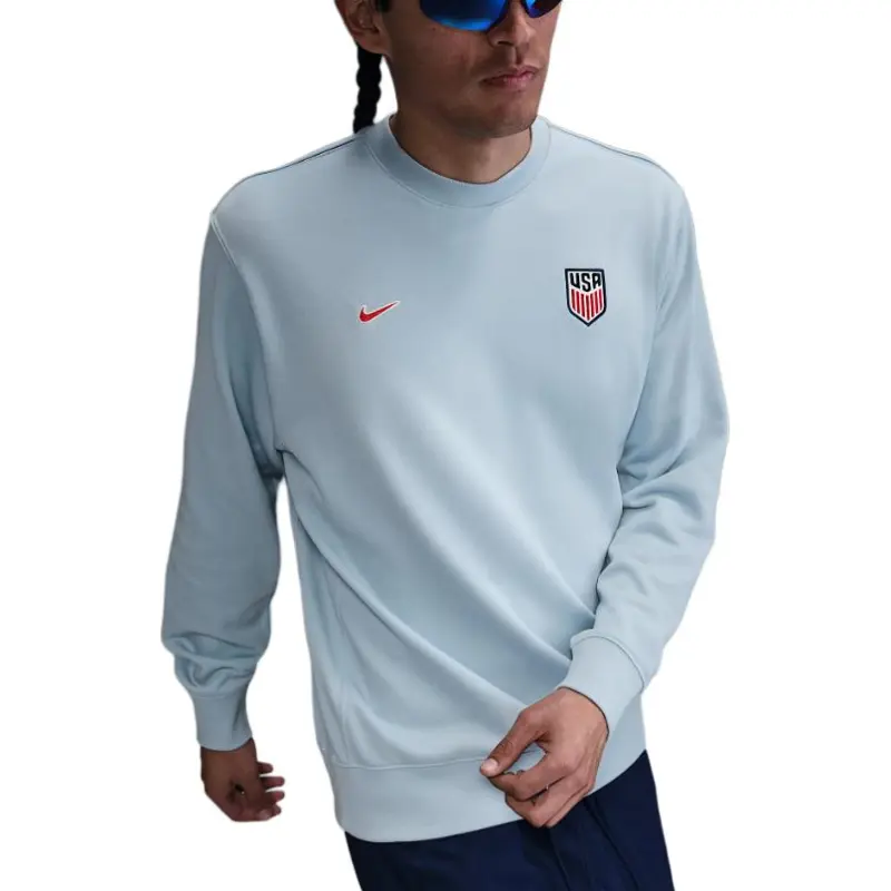 Nike Club SS25 Sweatshirt Men's Light Armory Blue/Challenge Red-2
