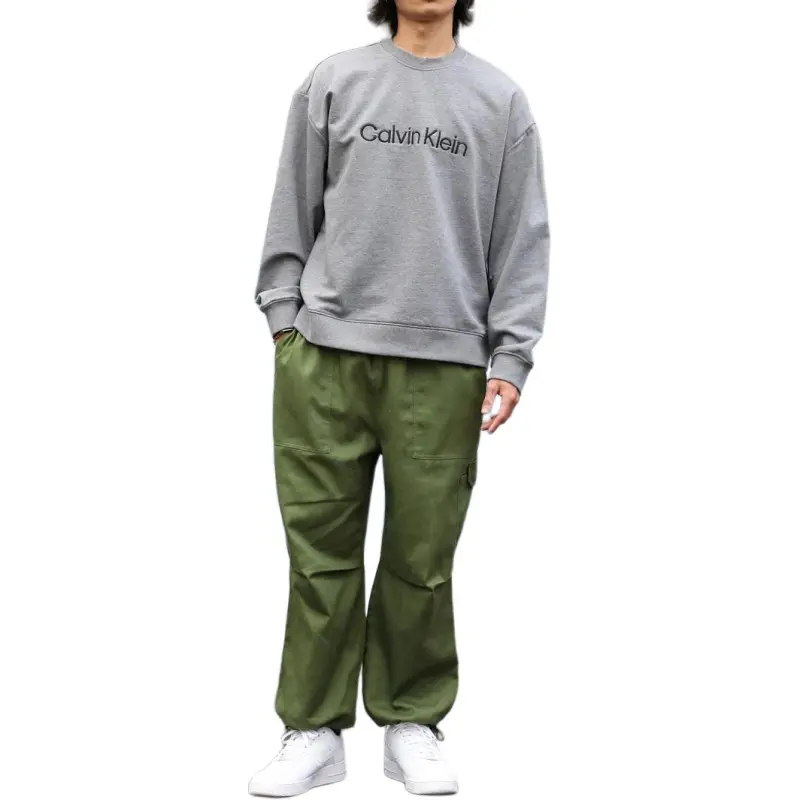 CALVIN KLEIN Sweatshirt Ls Standard Logo Terry Crew Sweatshirt Men's Gray-3