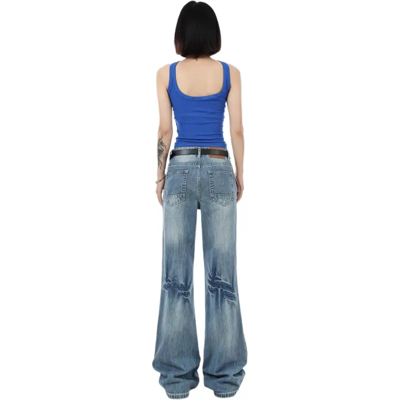 Concubine Zhu Jeans Unisex Vintage Blue-4