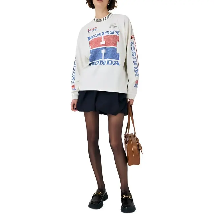 MOUSSY HRC Collaboration Drop Shoulder Sleeve T Shirt Women's-5