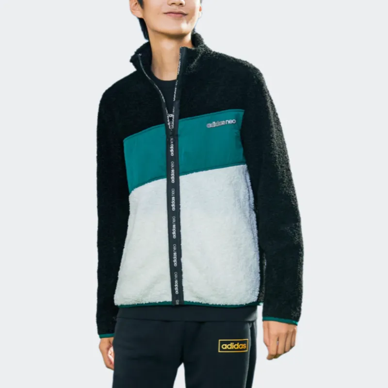Adidas Neo Jackets Men Black & Han Jade White-5