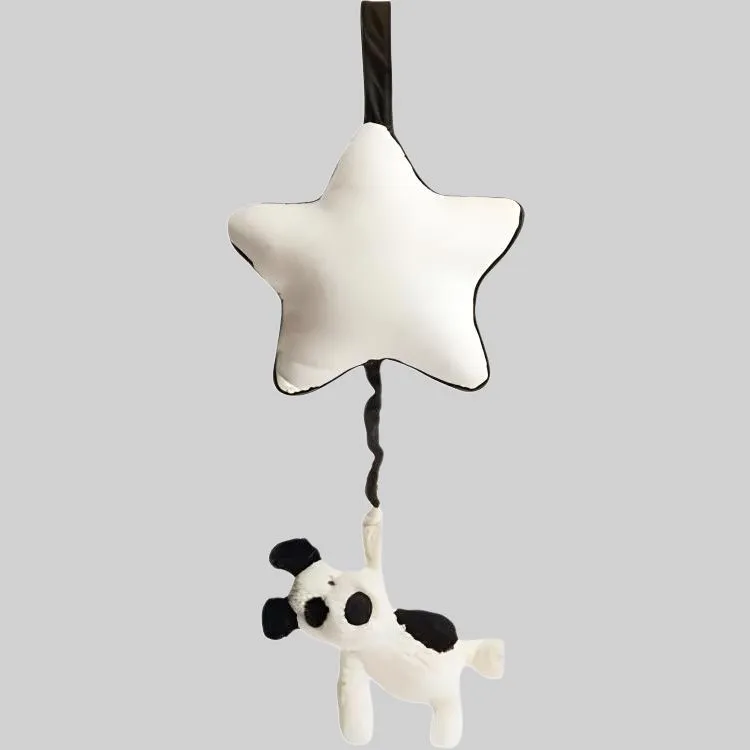 JELLYCAT Bashful Black & Cream Puppy Musical Pull-3