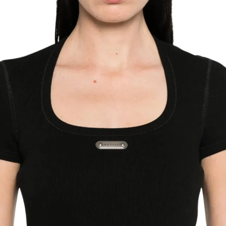 Alexander McQueen Logo plaque Midi Dress-4