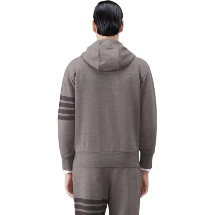 Thom E Stripe detail Knit Hoodie-1
