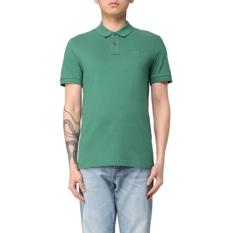 Boss Logo embroidered Piqué Polo Shirt-1