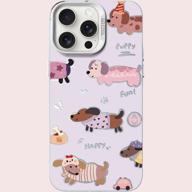 Wei Xin Acrylic Material Full Screen Dachshund Phone Cases Compatible With IPhone 16/15 Pro Max/Apple 13/14 Pro/Max-3