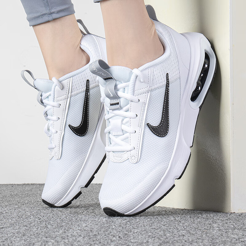 nike white & pl blue air max bolt trainers