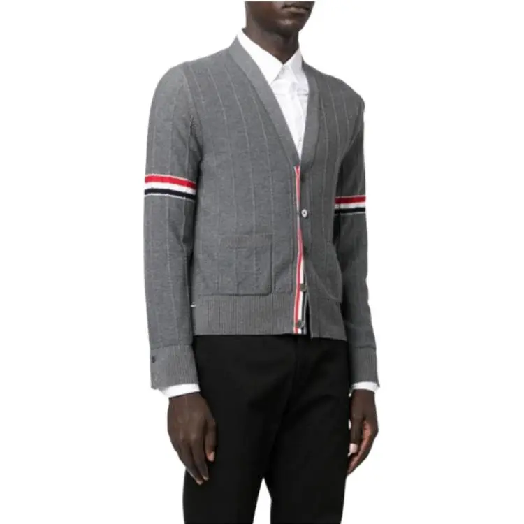 THOM BROWNE Stripped Buttoned Cardigan-3