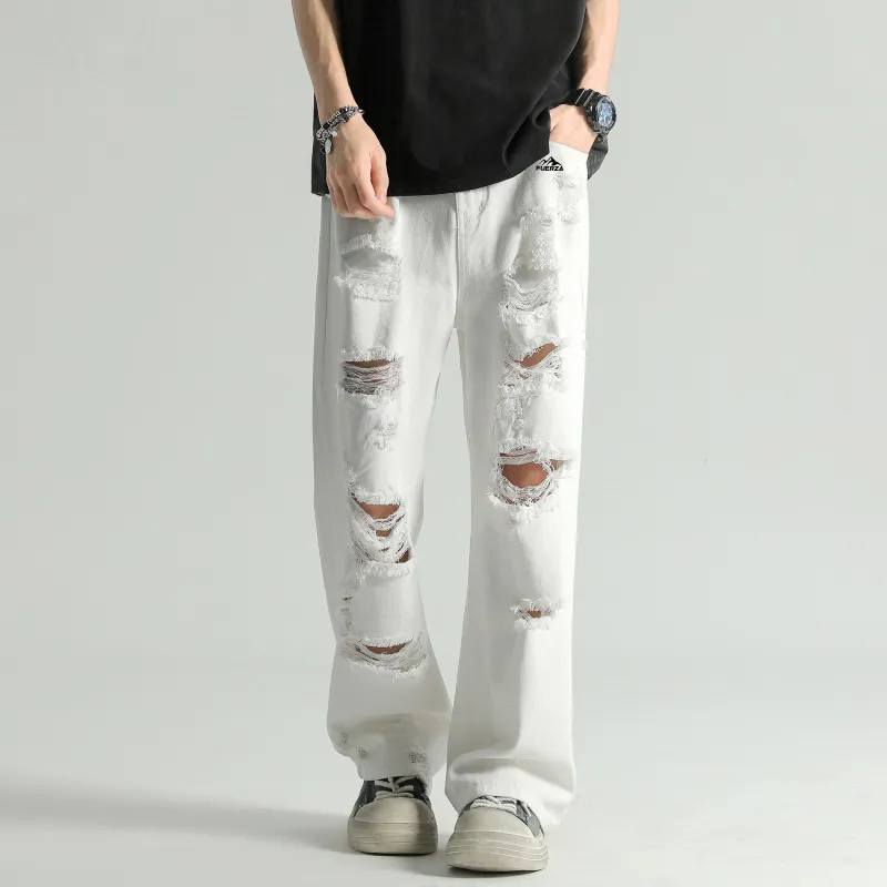 FUERZA Jeans Unisex White-2