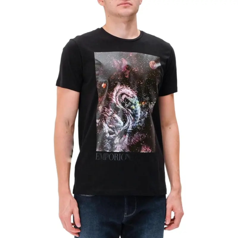 EMPORIO ARMANI T Shirts Men Black-2