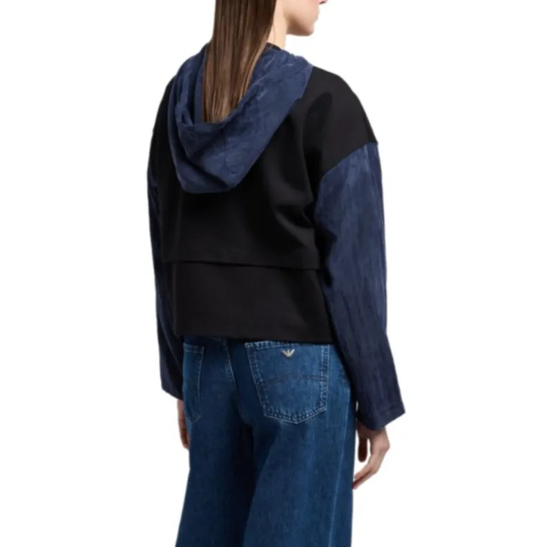 EMPORIO ARMANI Zip up Blouson With Hood In Interlock Jersey-2