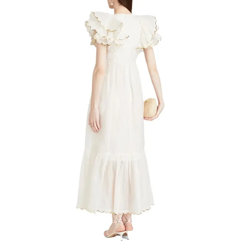 Zimmermann Short Sleeved Dresses Women's White-3